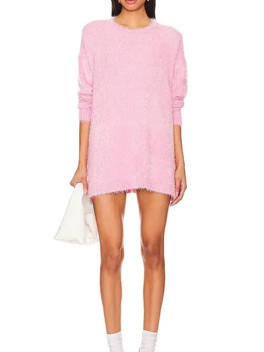 Show Me Your Mumu Bonfire Sweater in Pink Fuzzy Knit size Large
